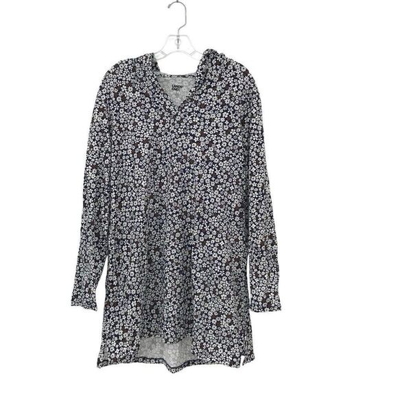 Lands' End Women's Large (14-16) Cotton Long Sleeve Hooded Swimsuit Cover Up - Picture 1 of 4